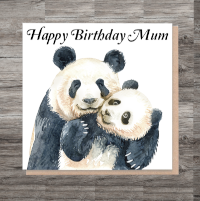 Mum Birthday Card, Panda Birthday Card, Card for Mum